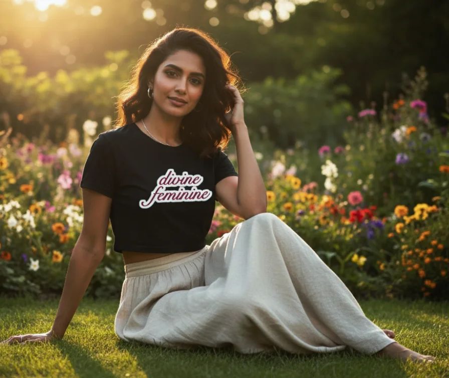 DIVINITY Crop Top Black & White