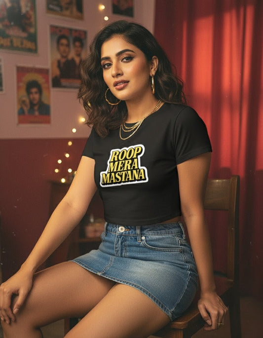 MASTANA Crop Top Black & White